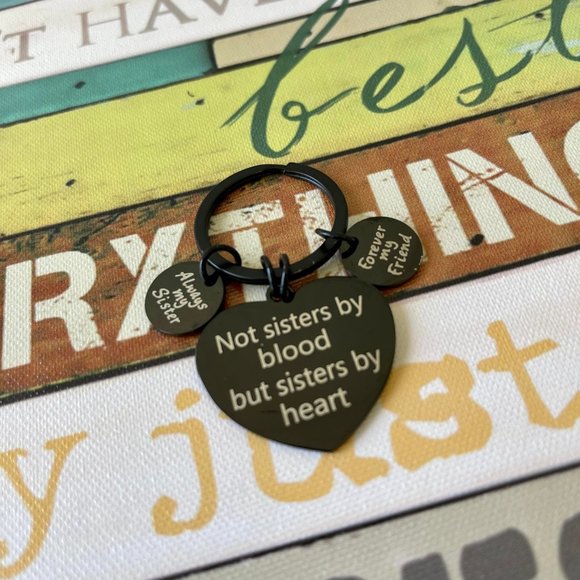 Stainless Steel Keychain Not sister by blood but sister by heart Keychain Gifts - Picture 5 of 5